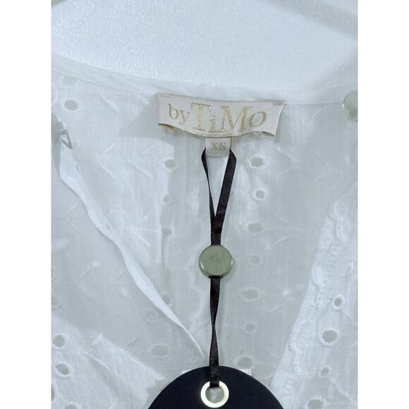 By Timo Cotton Eyelet Lace Mini Dress in White Size XS - Picture 5 of 8